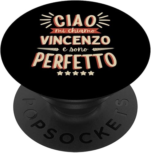 Miniatura 1 de Vincenzo Idea Regalo Personalizzata Nome Divertente PopSockets Standard PopGrip