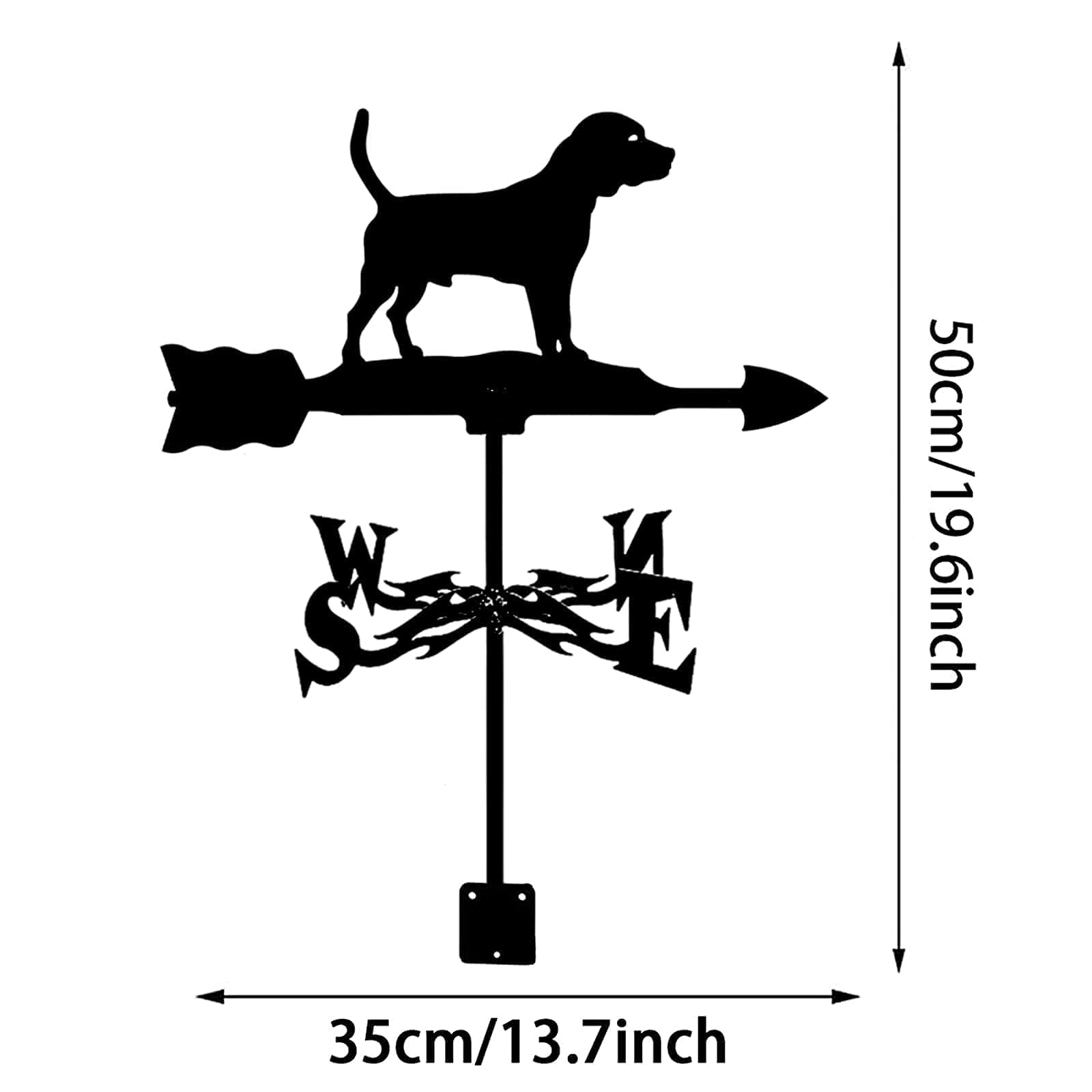 Girouette en métal pour toit extérieur de jardin en acier inoxydable - Décoration de cour - Indicateur de direction du vent - Outil de mesure