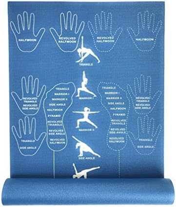 Instructional Yoga Mat/Educational Yoga Mat (Best Yoga Mat for Beginners Extra Thick Extra Long Learn Yoga or Better Your Alignment Works As a Kids Yoga Mat As Well As an Adult Yoga Mat)