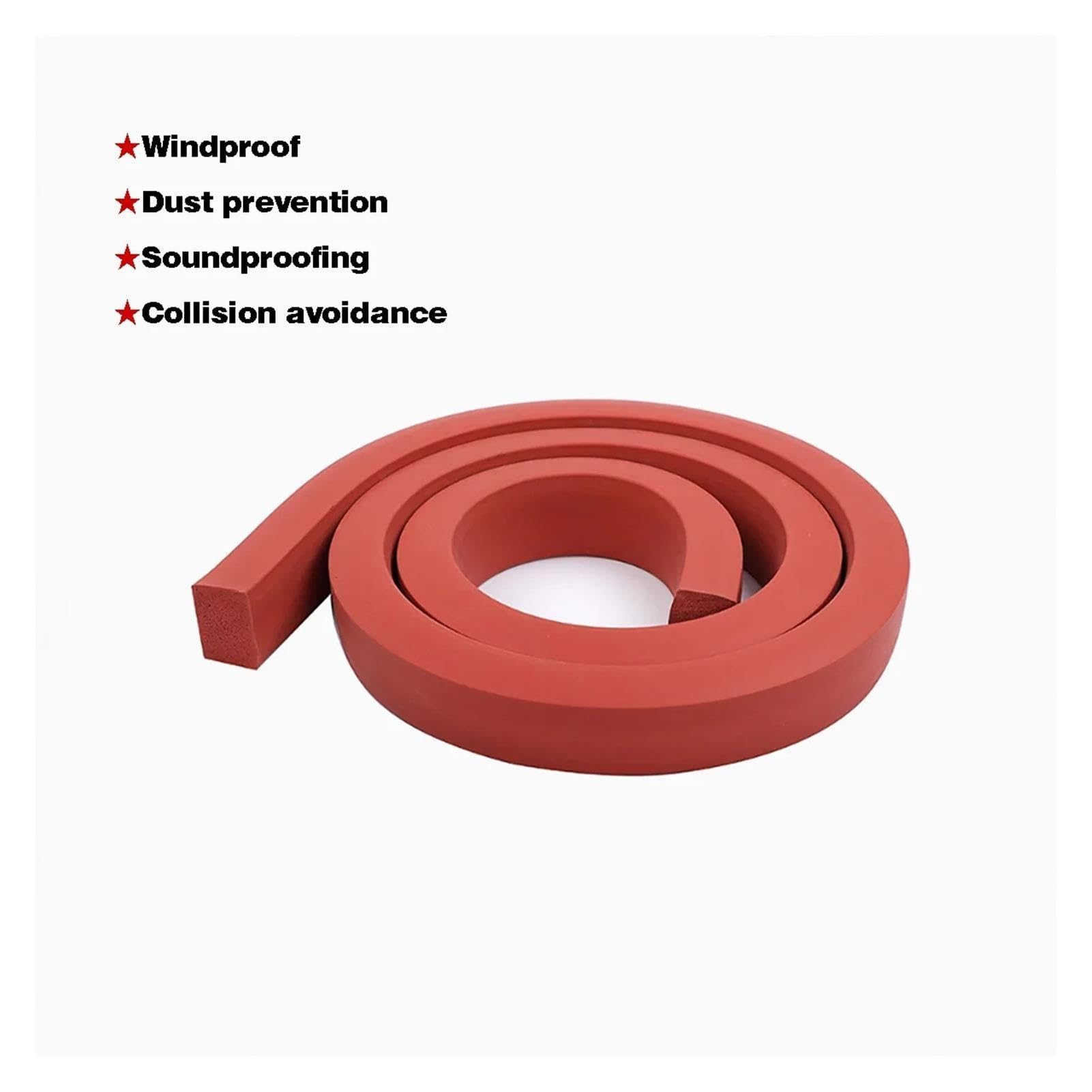 Red Silicone Foam Square Seal Strip