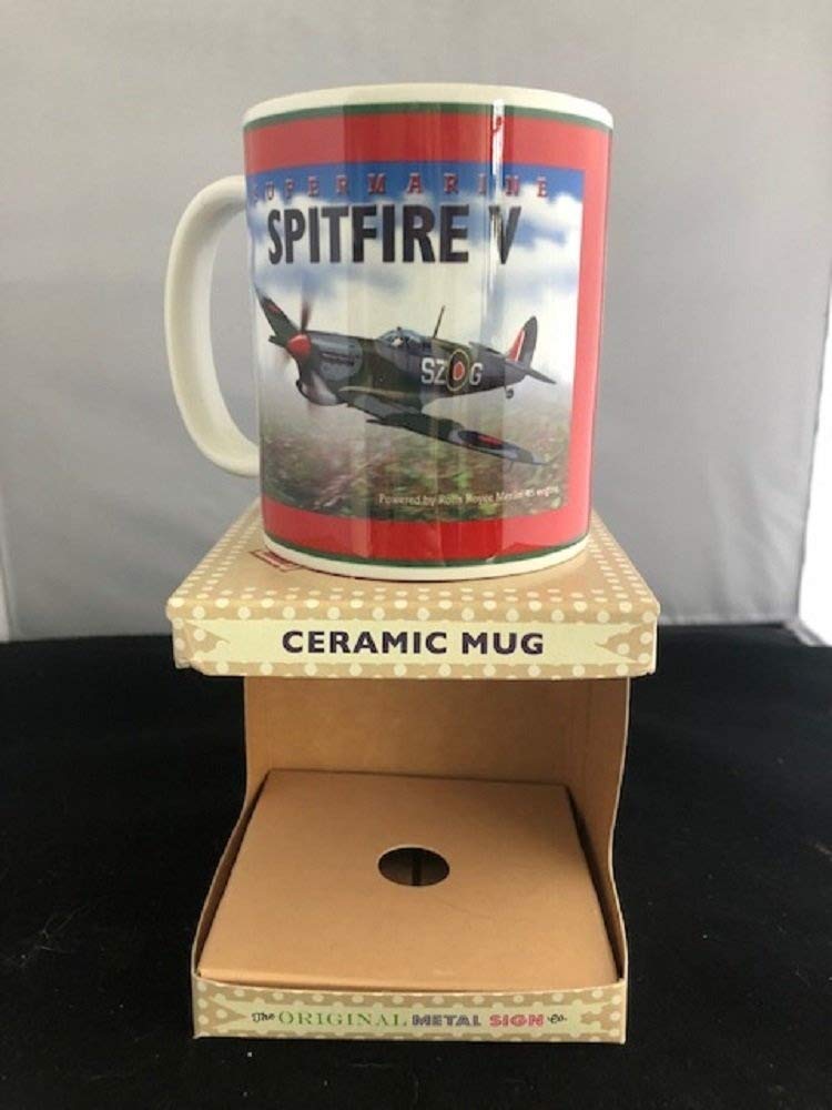 Original Metal Sign Co Supermarine Spitfire V Retro Art Ceramic Mug In Gift Box