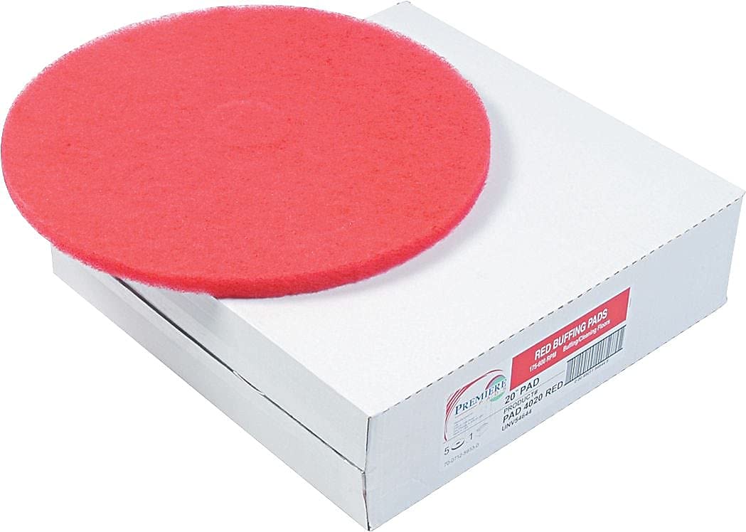 Premiere Pads PAD 4020 RED Floor Buffing Cleaning and Polishing Pad, Red (Case of 5)