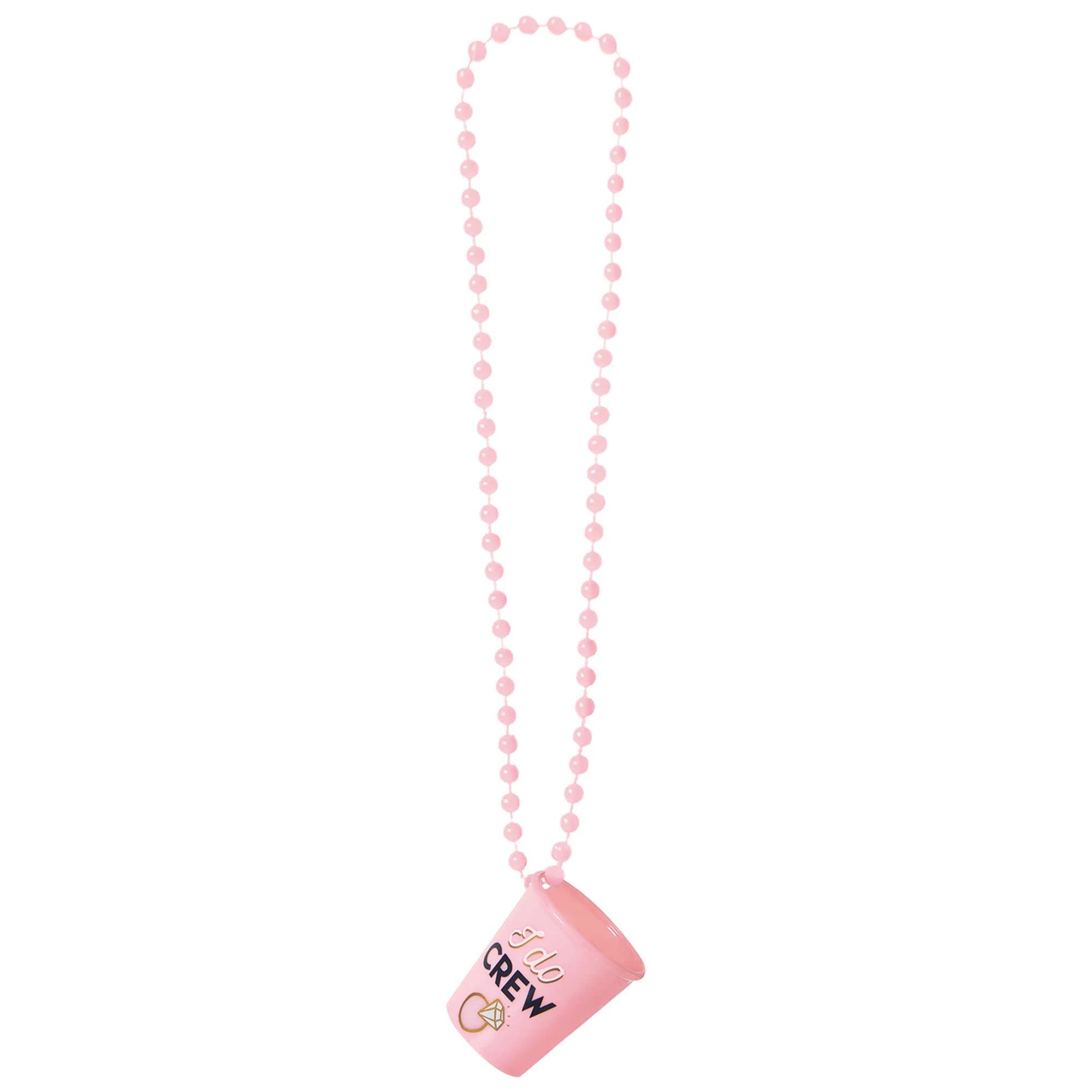 I Do Crew' Pink Shot Glass Necklaces (20