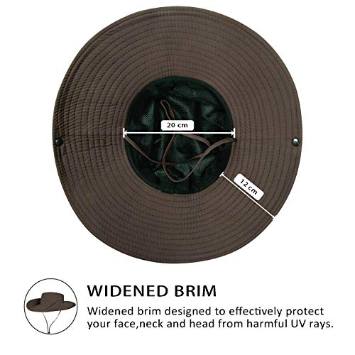 Image of Super Wide Brim Sun Fishing Hat Safari UPF50+ Bucket Boonie Cap for Gardening Hiking Camping