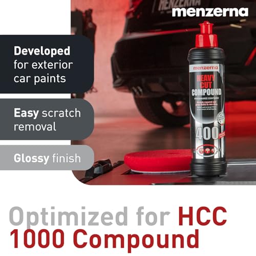 Image of menzerna 3.5 Inch 2X Premium Polishing Pads Heavy Cut for Scratch Repair I Body Repair and Detailing Pads with Safety Edge & Velcro Attachment I Washable & Long Lasting