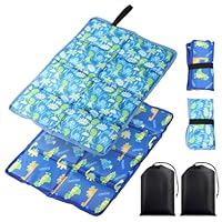 MHwan Sitzunterlage Outdoor Kinder, 2 Stück 34x36cm Große Verschleißfestes Langlebiges, Wasserdichtes Isoliertes Sitzkissen Outdoor Erwachsener, Maschinenwaschbar, Faltbares, Niedliches Dinosaurier