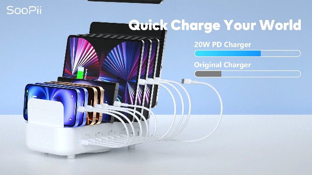 USB C laadstation meervoudig, 10-poorts 100W oplader, power adapter, met verstelbare afneembare scheider, USB-C voeding hub, compatibel met iPhone/Samsung/Google/Tablets/USB-apparaten (met 10 USB C laadstation meervoudig, 10-poorts 100W oplader, power adapter, met verstelbare afneembare scheider, USB-C voeding hub, compatibel met iPhone/Samsung/Google/Tablets/USB-apparaten (met 10