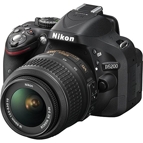 Image of Nikon D5200 24.1MP Digital SLR Camera (Black) with AF-S 18-55 mm VR II Kit Lens, Memory Card, Camera Bag
