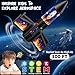 Rocket Launcher for Kids, 300 Feet Flight Altitude Rechargeable LED Spinner Rocket with Remote Control, Parachute Flying Model Rocket Toys, Electric Auto Launch Outdoor Space Toys Gifts for Ages 6-14