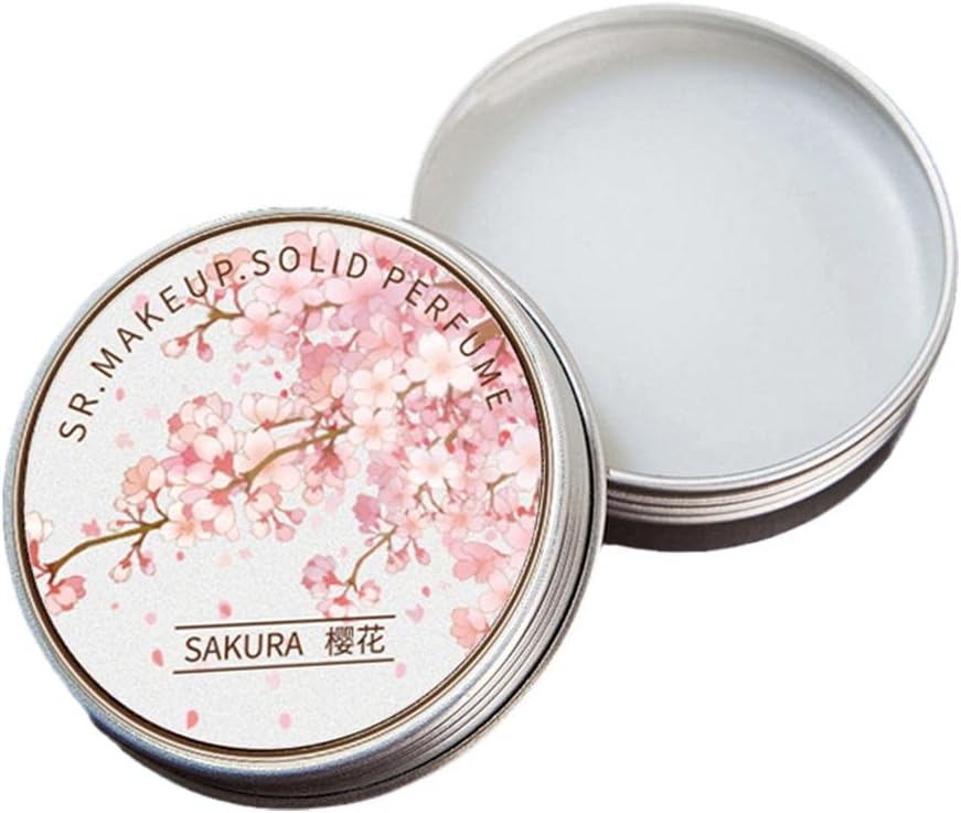 Solid Perfume Stick Floral Essence Portable Travel Perfumes for Women’s Fragrances Long Lasting Pocket Balm Perfume Stick Natural Floral Fragrance Parfum for Women (sakura)