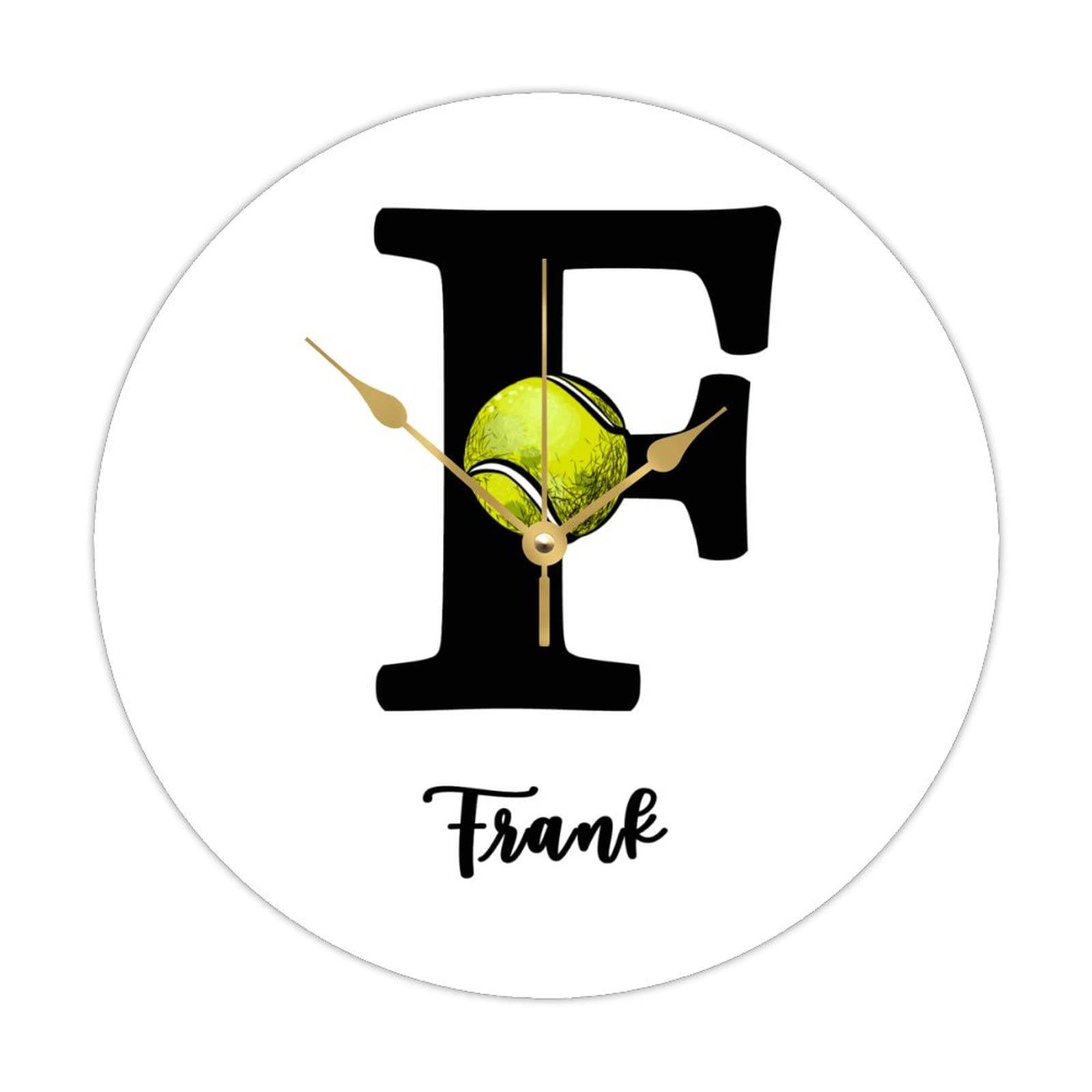 Horloge murale en bois lettre F cadeau pour amateurs de sport