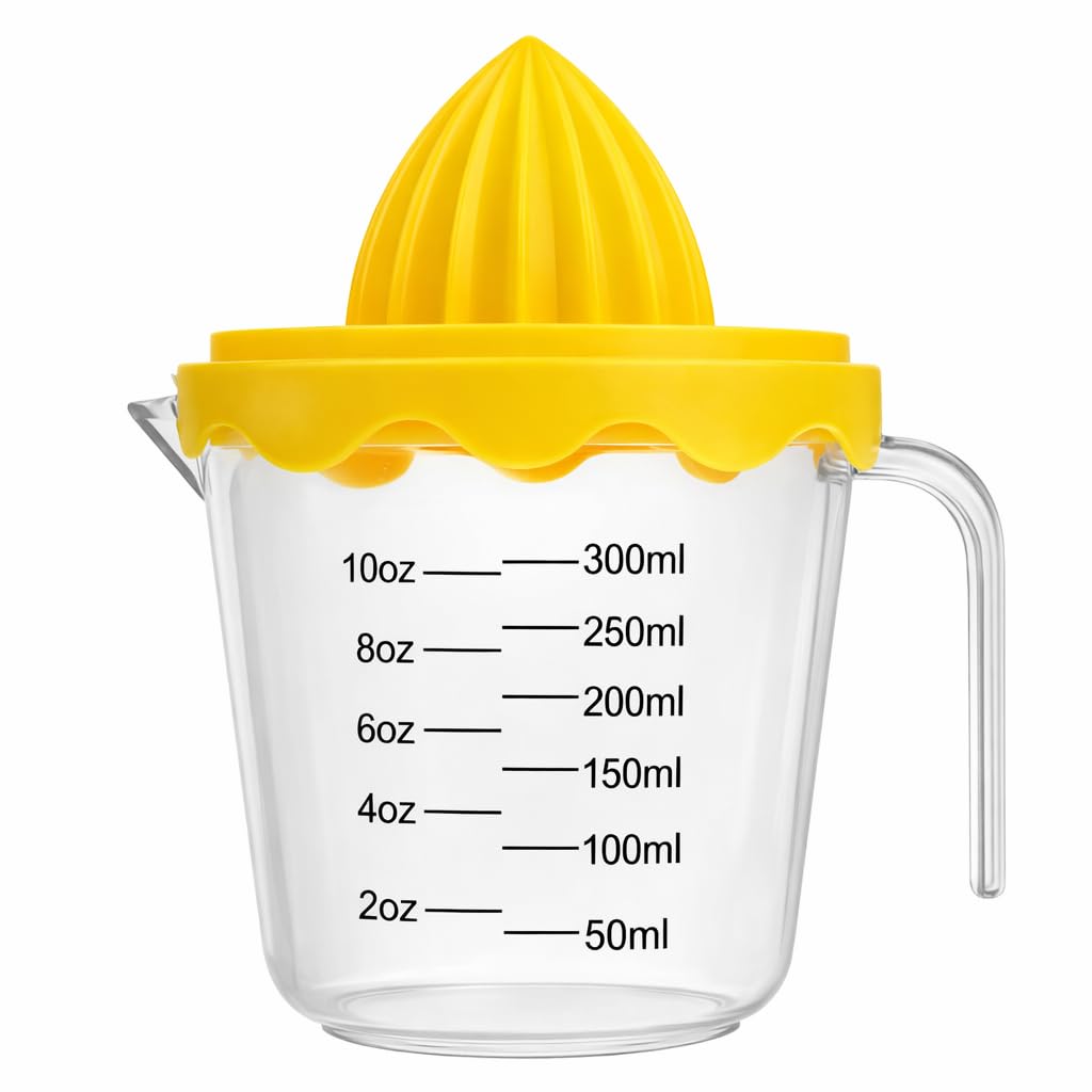 Manual Citrus Juicer with 10oz 300ml Measuring Cup, Lemon Li