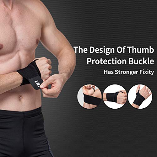 Wrist Brace Thumb Hand Support Compression Carpal Tunnel Splint for Weight Lifting Powerlifting Sports and Arthritis Pain Relief 2 Pack - Thumbnail 6