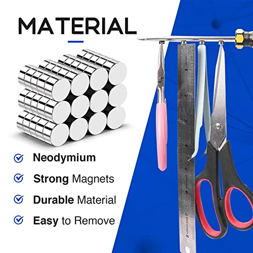 Image of 180PCS Small Round Magnets for Refrigerator, 6X3mm Multi-use Circle Button Tiny Rare Earth Magnet,Mini Neodymium Magnets for Whiteboard, Classroom, Office,Fridge