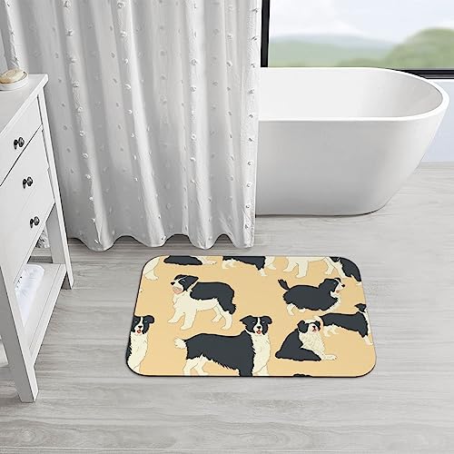 Tapis de bain en terre de diatomées doux motif Border Collie - 5
