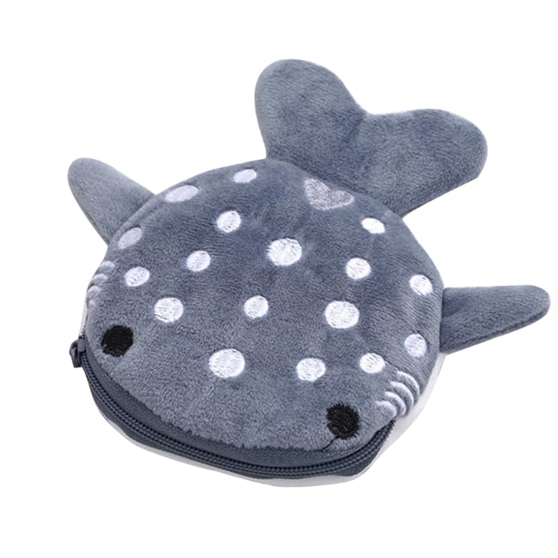 Cute Shark Coin PouchCute Plush Whale Shape Women's Wallet With Zipper Suitable For Headphones Change