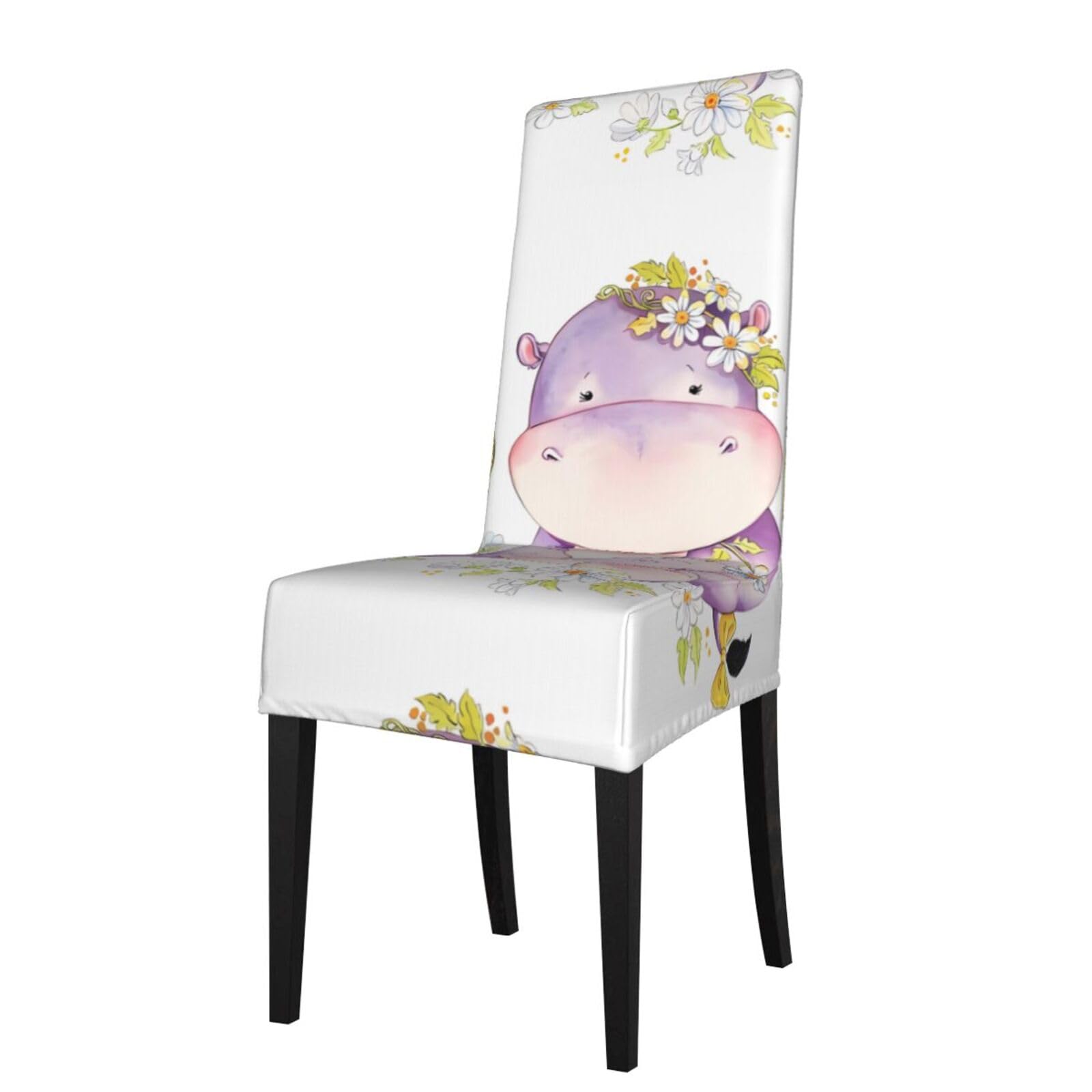 Yyhwhjde Black Hippo Butterfly Prints Protection Cover For Dining Chair – Stretch Slipcovers For A Fresh, Refreshed Dining Room Look!