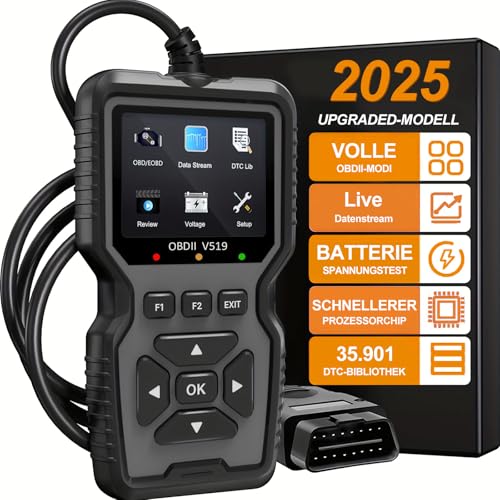 OBD2 Diagnosegerät Auto OBD-II Diagnosewerkzeuge mit Live Daten,Modus 6/8 & I/M Bereitschaft Fehlerauslesegerät Lesegerät KFZ Diagnosegerät für Alle Fahrzeuge Auslesegerät nach 1996, 2025 Aktualisiert OBD2 Diagnosegerät Auto OBD-II Diagnosewerkzeuge mit Live Daten,Modus 6/8 & I/M Bereitschaft Fehlerauslesegerät Lesegerät KFZ Diagnosegerät für Alle Fahrzeuge Auslesegerät nach 1996, 2025 Aktualisiert