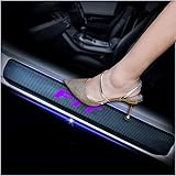 kaiweiqin 4Pcs Car Door Sill Scuff Plate Cover for Honda Fit Welcome Pedal Protection Car Carbon Fiber Sticker Threshold Door Entry Guard Decorative Purple