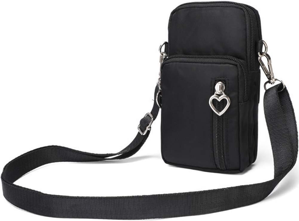 Sports Armband Outdoor Sweat-proof Running Armbag Cross-body Shoulder Casual Wallet Purse Gym Fitness Cell Phone Bag Key Holder for iPhone 13 Pro/12 Pro/Xs Max/Xr, Galaxy S10 Plus,Huawei P30 Pro,Black