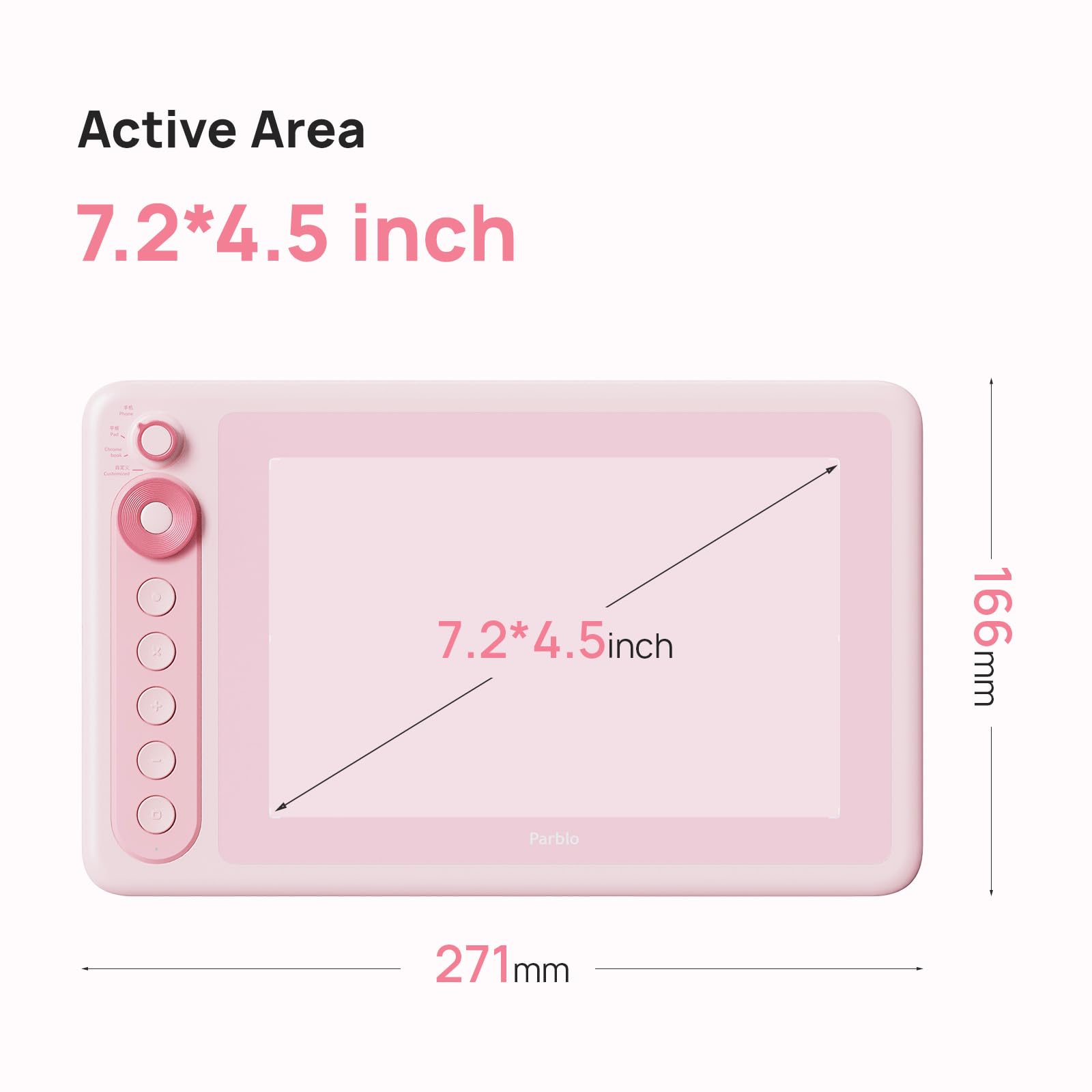 Parblo Intangbo X7 Drawing Tablet 7.2x4.5 inch Graphics Tablets,Digital Drawing Tablet with Mode Switch,6 Customized Keys,Battery-Free Stylus S01 for Digital Art,Design,Work with Window/Mac,Android