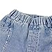 9-10 Years Pearl Bow Girls Jeans Baggy Shorts Elastic Waist Wide Leg Cute Summer Shorty Trendy Fashion Pull On Clothes with Pockets Blue