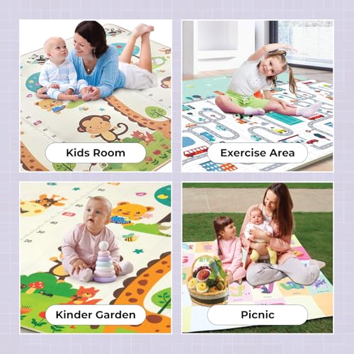 Image of Extra Large Reversible Baby Play Mat | 6.5x5 ft, 6mm Thickness | Baby Mats for Floor, Play Mat, Mat for Kids Playing, Baby Crawling Mat, BPA Free, Waterproof & Foldable - Alphabets