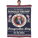 Wacites Trump Inauguration Day 2025 Blanket 60x50 Trump 2025 Won Again 45 47 Blanket Trump Vance Took America Back Flannel Throw Blanket for Room Bed Sofa Couch