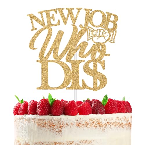 RLXPT New Job Who Dis Cake Topper, Congrats Coworker New