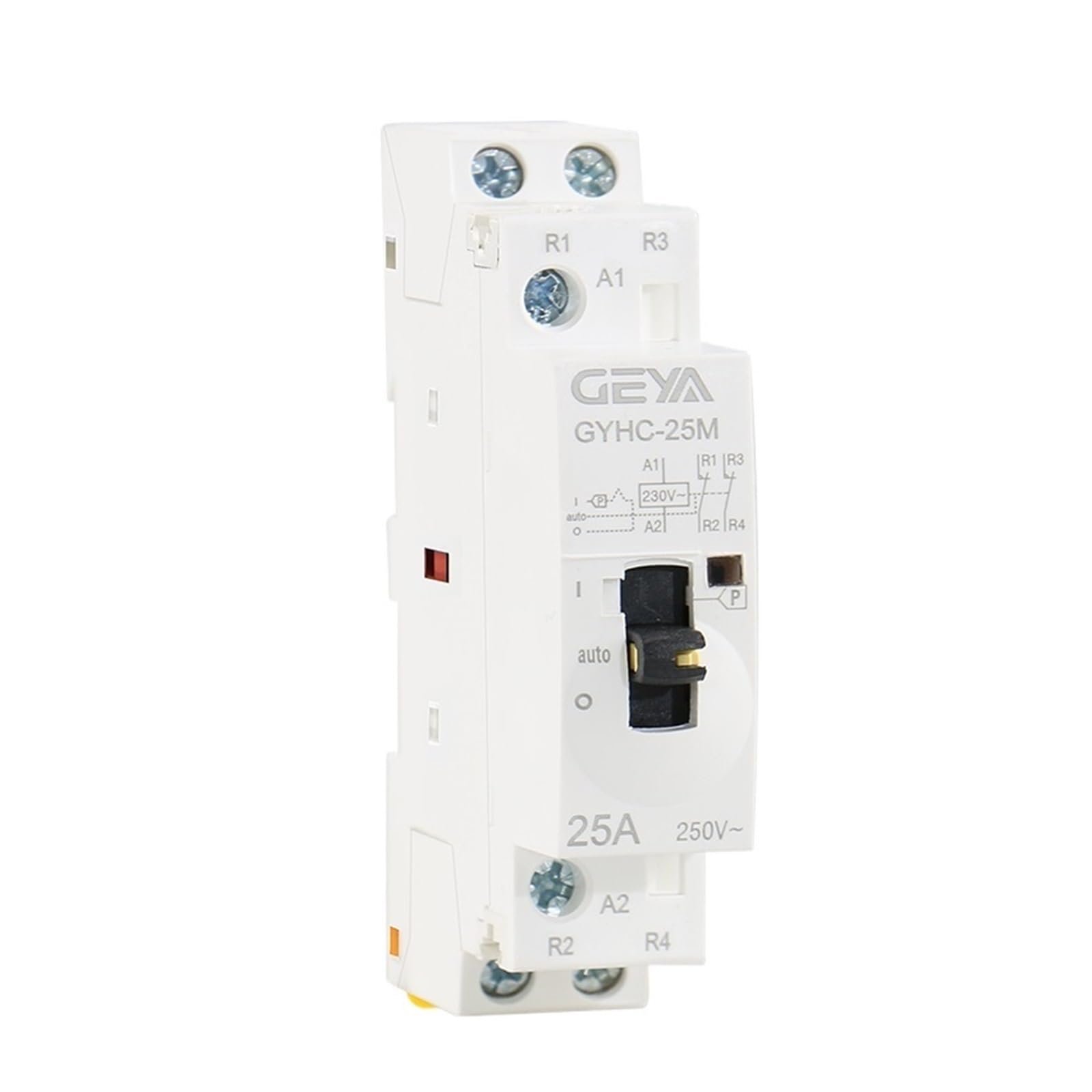 Contactor de CA tipo manual 2P 16A 20A 25A 2NC o 2NO 220V Control manual Contactor doméstico Tipo de riel DIN