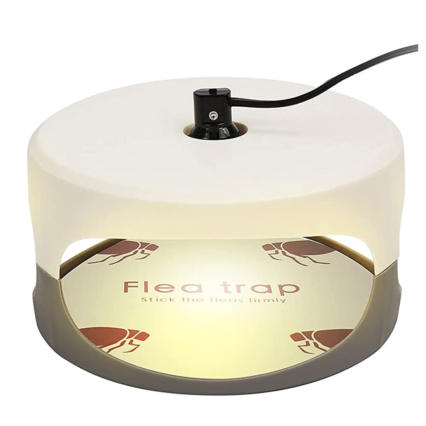 HomarketFlea Trap, Sticky Dome Flea Trap with 2 Glue Discs & 2 Light Bulbs, Pest Control for Flea, Bed Bug, Moths, Mosquito, Fly, Ants, Cockroach