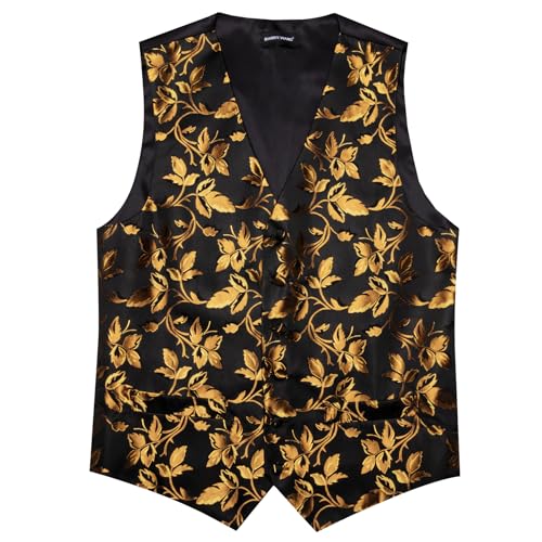 Image of Barry.Wang Formal Men Flower Vest Paisley Jacquard Silk Ties Suit Waistcoat Set Wedding 5PCS