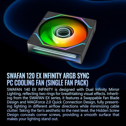 Image of Thermaltake Black SWAFAN 120 EX Infinity ARGB Infinity Mirror Hub and Frame