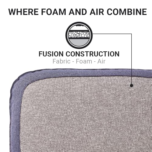 Almohada inflable de espuma para viaje gris única miniatura 4