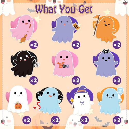 Image of 40Pcs Halloween Ghost Hanging Swirl Decorations, Halloween Party Ceiling Hanging Swirls Ghost Hanging Swirls Streamers for Trick or Treat Birthday Baby Shower Party Decor Supplies