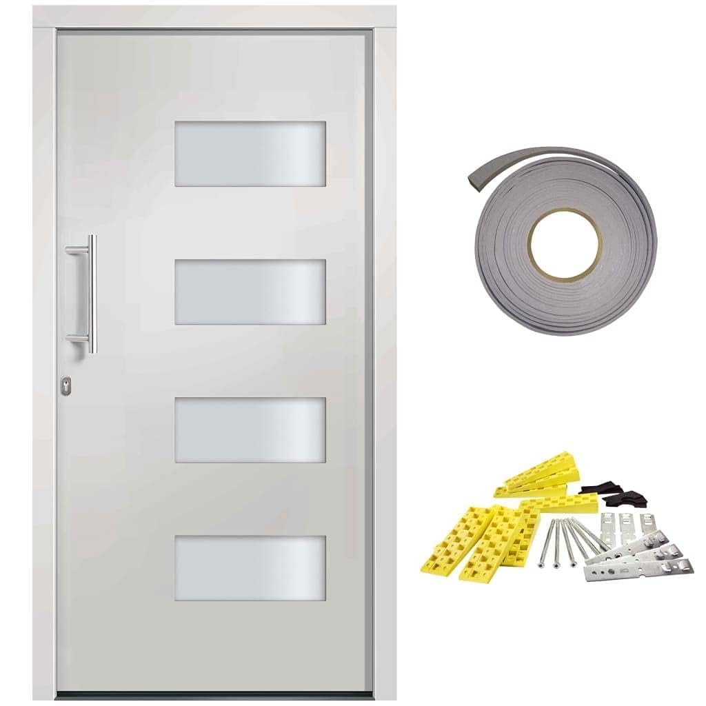Drzwi wejściowe aluminium PCW białe 110 x 210 cm