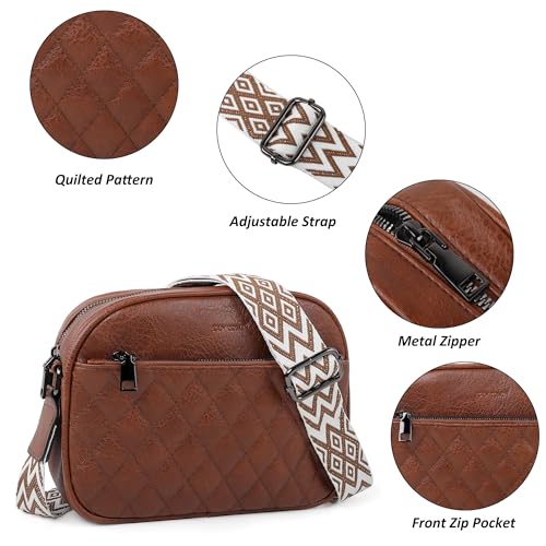 Image of TANTOMI Crossbody Purses for Women Leather Purse Shoulder Handbags with Wide Strap, Small Crossbody Bags for Women Travel