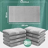 NatureMark 8 Handtücher Set - 100% Baumwolle - Saugfähige und langlebige Handtücher, Größe 50×100 cm, Silbergrau