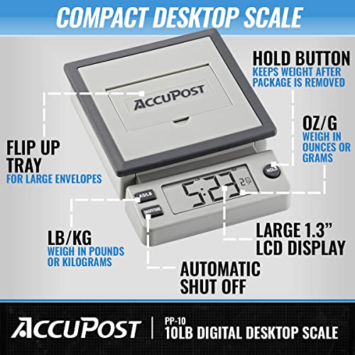 Accupost 10Lb Desktop Digital Shipping Postal Scale With Ac Plug #TOP1