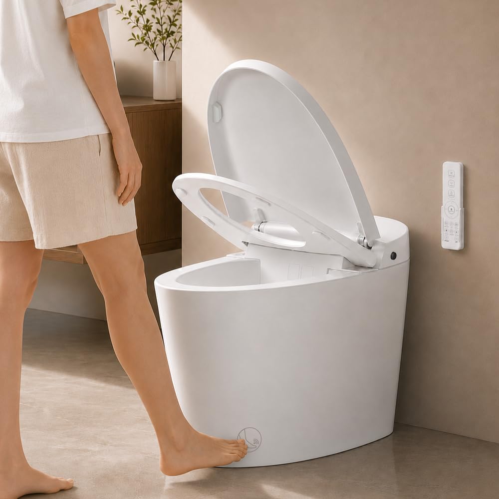EPLO Smart Toilet Bidet,Auto Open Close,1000G MaP Power Flush E18PRO