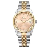 Durchmesser: 39mm XLORDX Herren Armbanduhr Business Casual Analog Quarz Datum Gold mit Edelstahl Gold