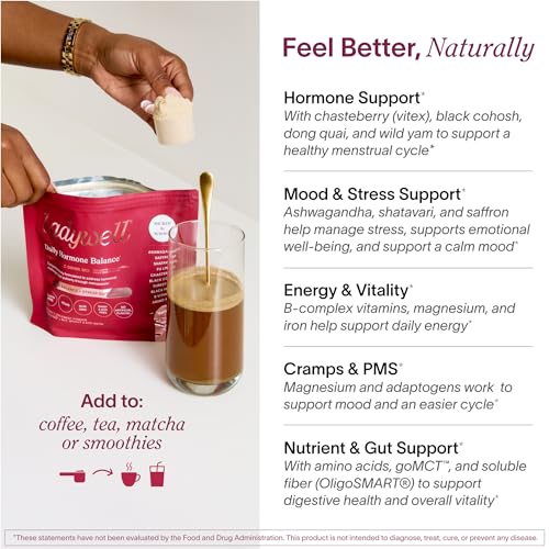 Ladywell Daily Hormone Balance Powder | Natural Cycle Support for Women | Supports Mood, Bloating, Cramps, Skin Health & Cravings with Chasteberry, B Vitamins, Ashwagandha, Saffron + | 30 Servings - Image 4