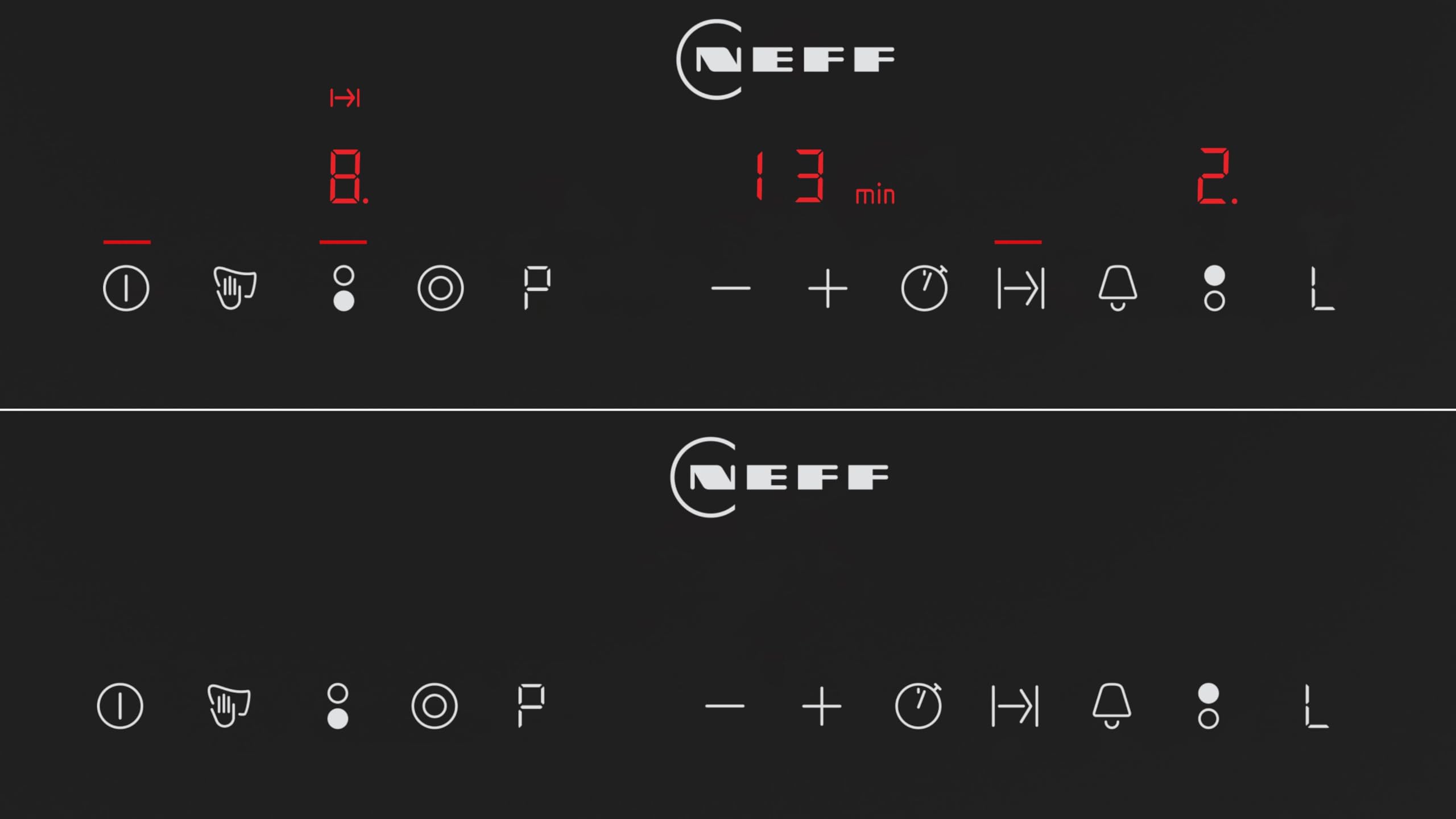 NEFF T13TDF9L8, N 70, piano cottura Domino, 30 cm, piano cottura elettrico autosufficiente, funzionamento TouchControl, livello di potenza – cottura più veloce, nero con cornice sospesa