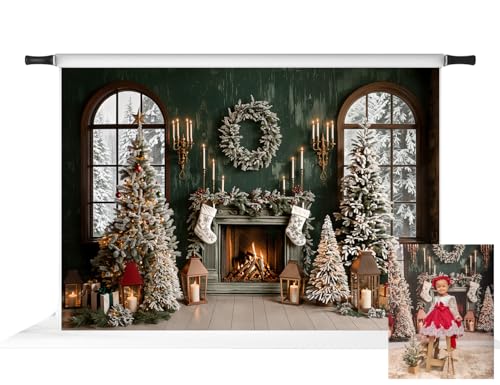 Toile de fond photographie Noël Kate vert rétro idéal pour vos portraits de fêtes