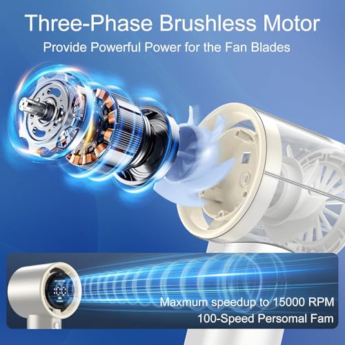 Image of Handheld Fan Mini Fan Powerful Personal Fan for Summer Travel Outdoor Sports White | Home & Garden | Home Improvement | Heating, Cooling & Air | Portable Fans