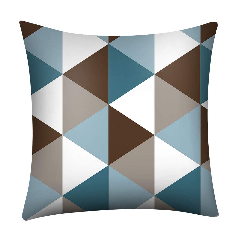Kimloog Geometric Pattern Home Decor Throw Pillow Case Invisible Zipper Cushion Case 18x18