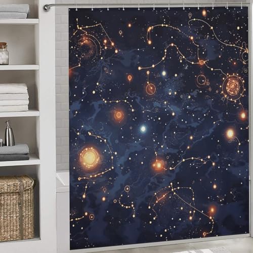 Rideau de douche de 183 x 183 cm chic motif constellation - 4