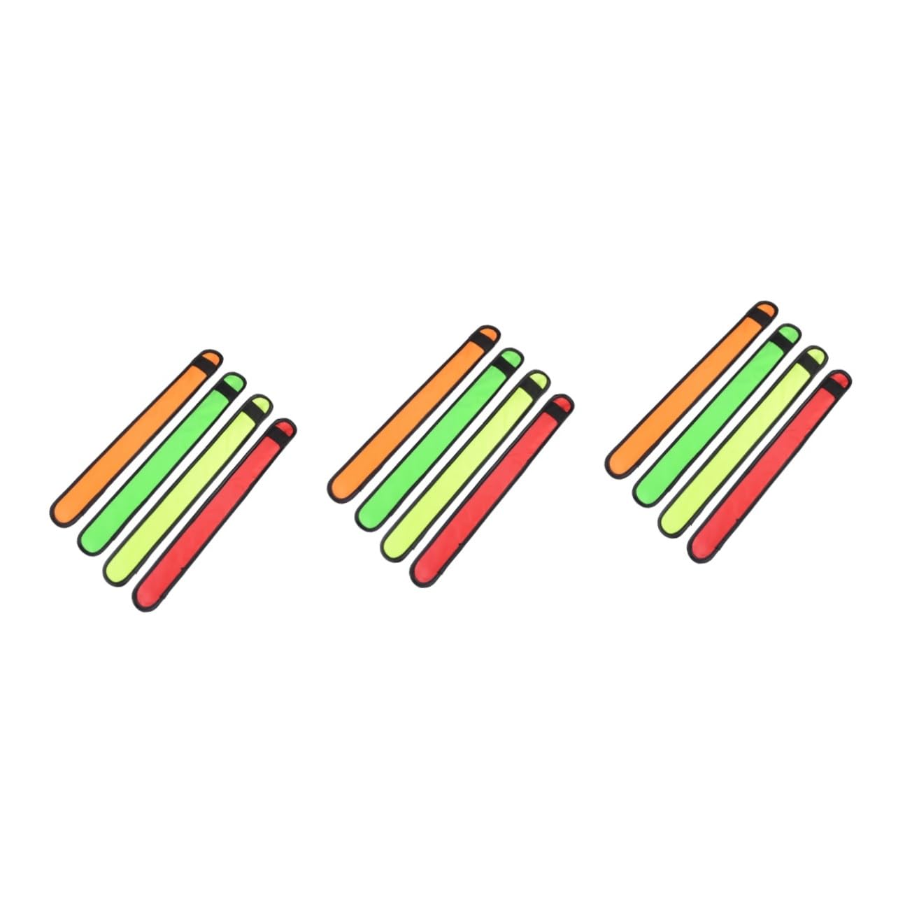 BESTonZON 3sets LED Slap Bracelets for Night Running Luminous Wristband Red Green Orange Yellow High Visibility Safety Gear for Jogging Walking Hiking and Outdoor Activities 4pcs*3