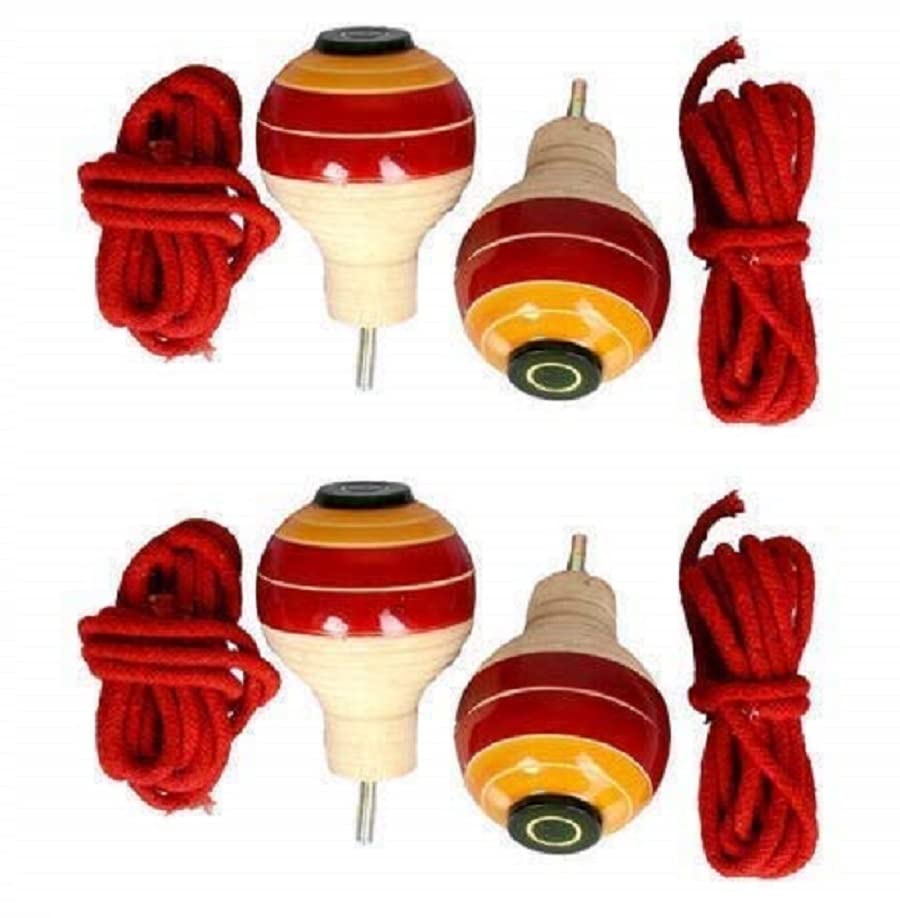 Amit Marketing Wooden Spinning Lattu with Thread I Bhawra I Latto I Bambaram I Traditional Indian Game I Outdoor Games I Fun & Therapeutic I Toys for Kids & Adults - Multicolor (Pack of 4) (B0BYVJMJ7N) Amazon Price History, Amazon Price Tracker