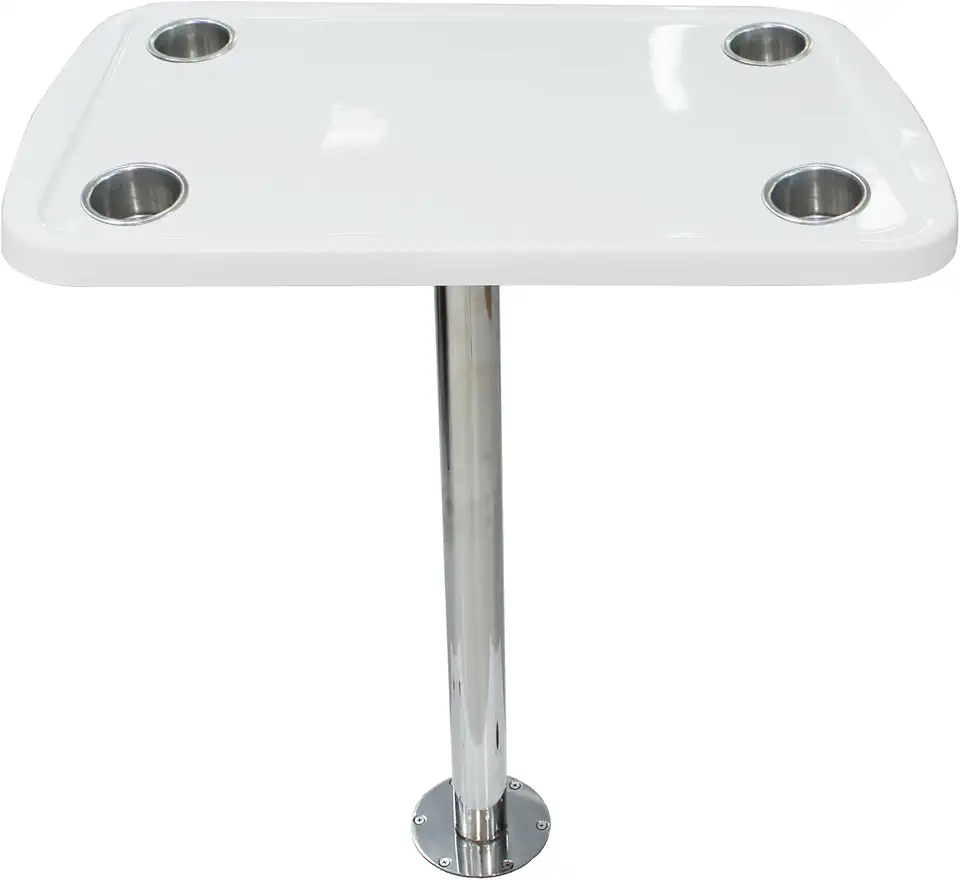 Mesa Náutica Fibra 45 X 65 Cm C/Haste Inox Lancha Barco